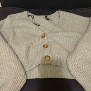 Cropped Blue Cardigan